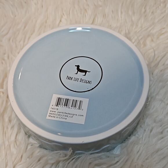 New! Park Life Designs Light Blue Ceramic Dog Bowl - Picture 3 of 4